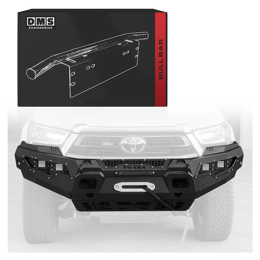 Toyota HiLux N80 (2015 - 2020) Viking Odin Steel Bull Bar + LED Lights