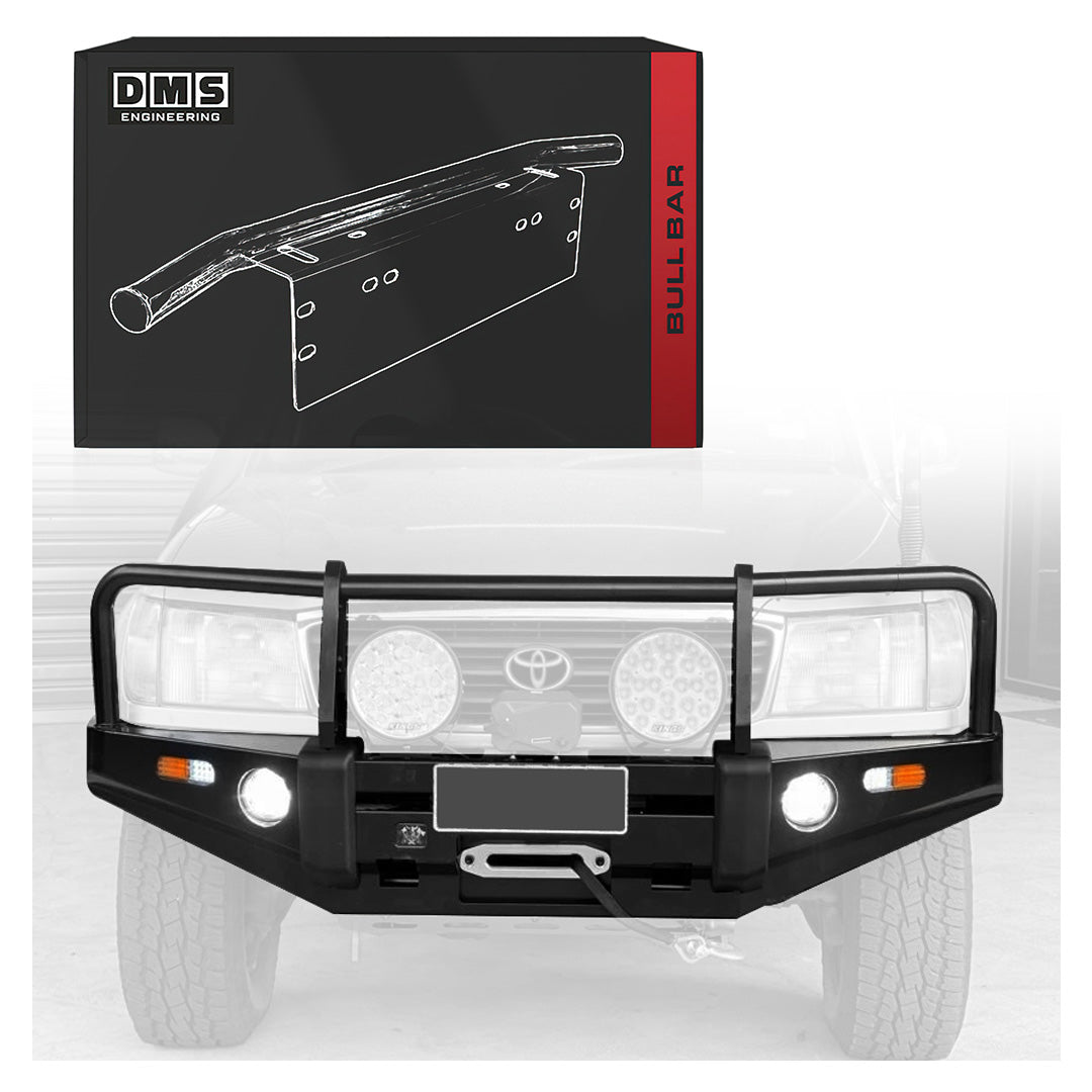 Toyota LandCruiser 100 Series (1998 - 2007) Steel Bull Bar + LED Lights