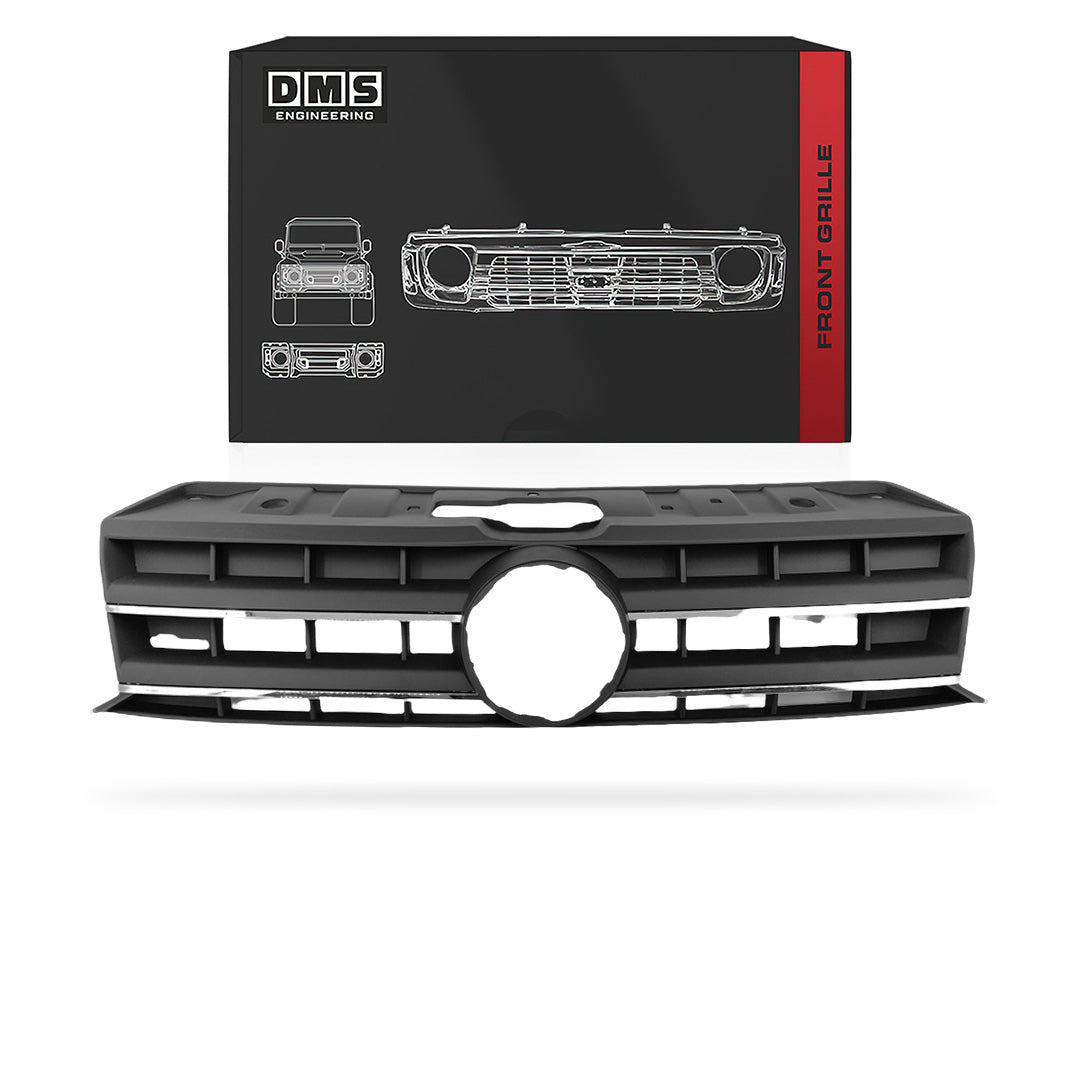 Volkswagen Amarok 2H (2010 - 2016) Matte Black + Chrome Strip Front Bumper Cover Grille