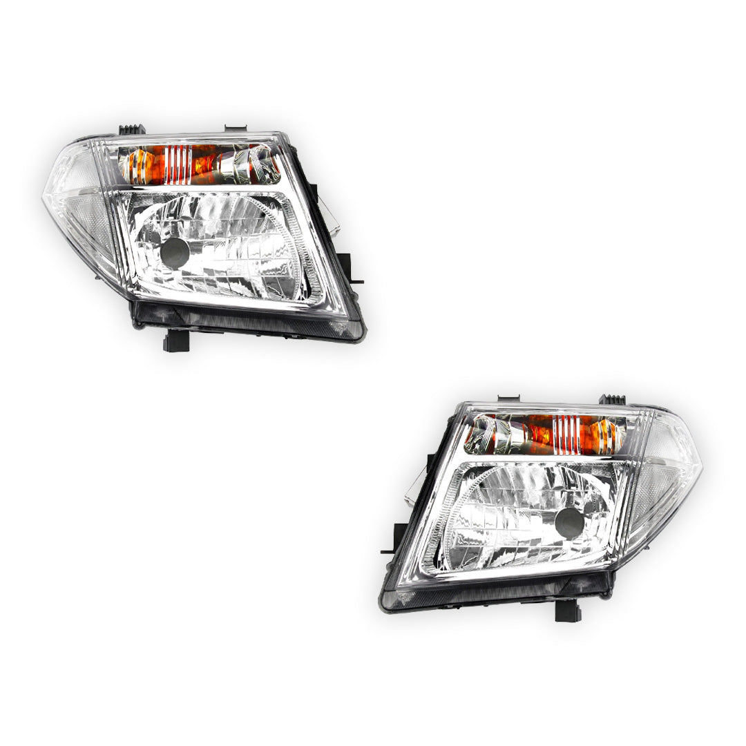 Nissan Navara D40 (2005 - 2015) Clear / Amber OEM Style Headlights LH + RH