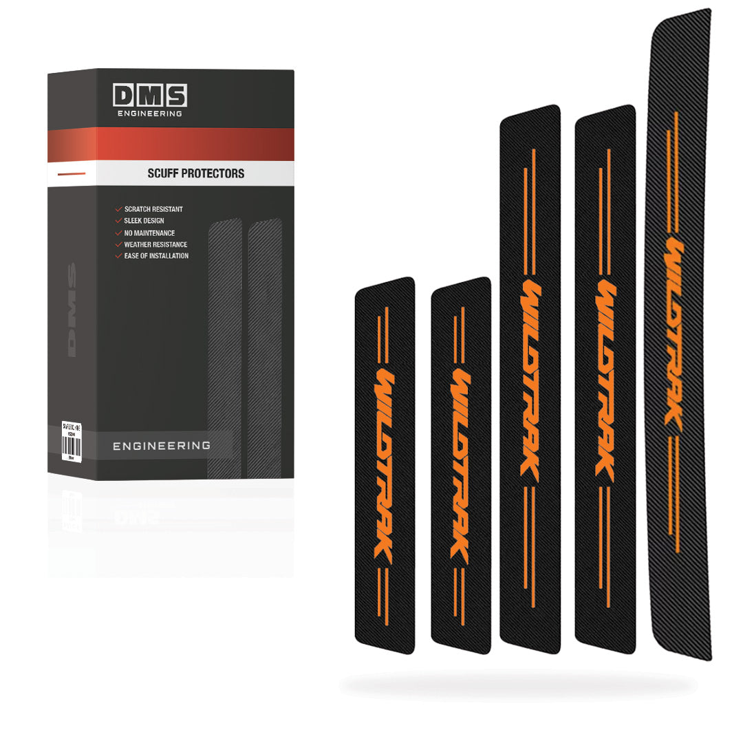 Ford Ranger Wildtrak Door Sill Anti-Scratch Scuff Carbon Fiber Sticker Protectors Complete Set