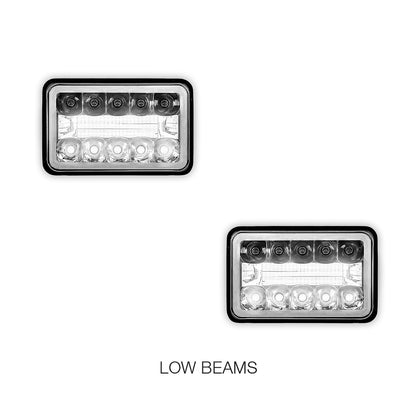 Universal 4 Pcs. 4x6" LED Headlights LH + RH