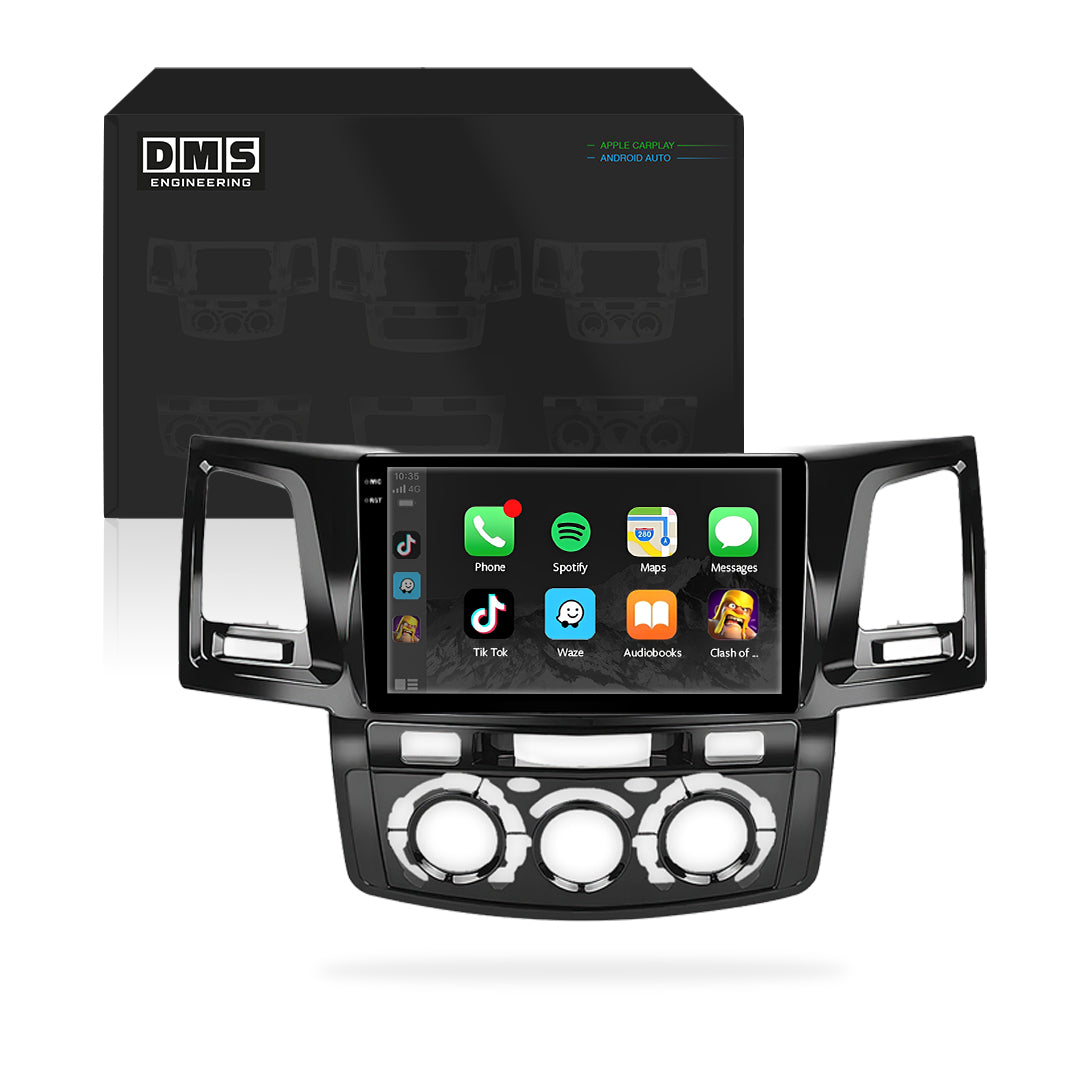 Toyota Hilux N70 (2005 - 2015) 9" 13.3" Wireless Android 16 Head Unit for Apple CarPlay / Android Auto Circular Knob AC Panel