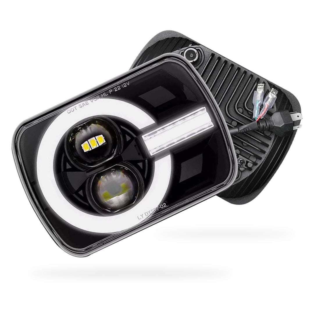 Nissan Navara D21 (1986 - 1997) LED Headlights Halo DRL  LH + RH