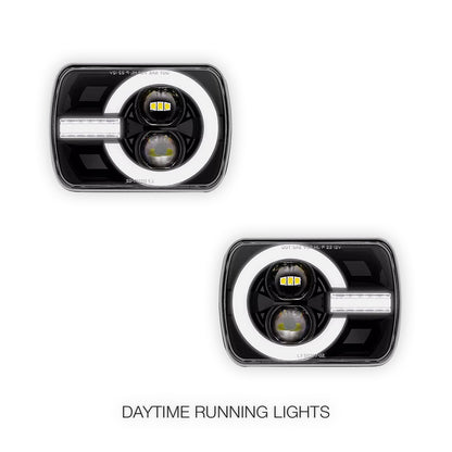 Nissan Navara D21 (1986 - 1997) LED Headlights Halo DRL  LH + RH