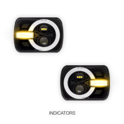 Nissan Navara D21 (1986 - 1997) LED Headlights Halo DRL  LH + RH