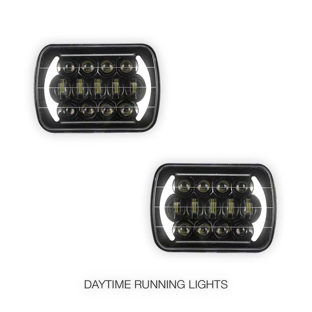 Nissan Navara D21 (1986 - 1997) LED Headlights Halo DRL  LH + RH