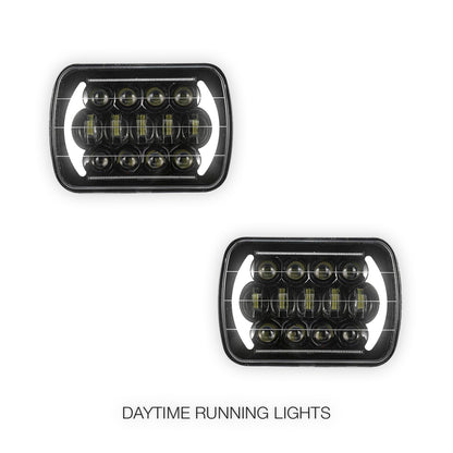 Nissan Navara D21 (1986 - 1997) LED Headlights Halo DRL  LH + RH