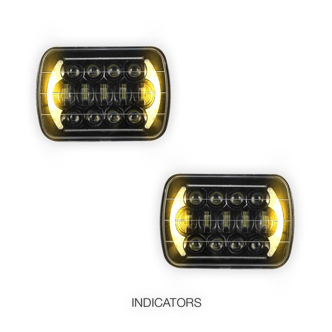 Nissan Navara D21 (1986 - 1997) LED Headlights Halo DRL  LH + RH