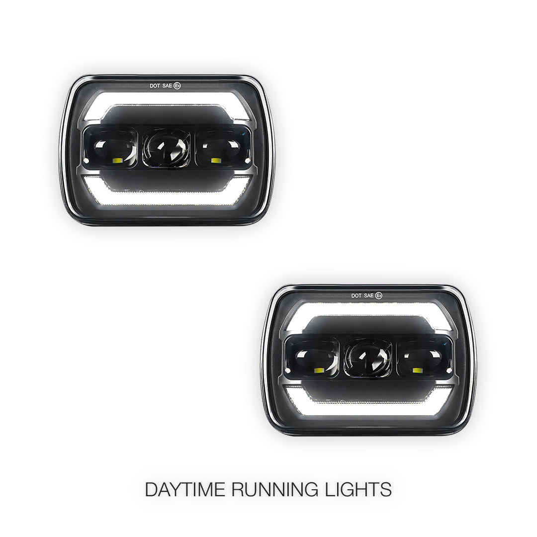 Nissan Navara D21 (1986 - 1997) LED Headlights Halo DRL  LH + RH