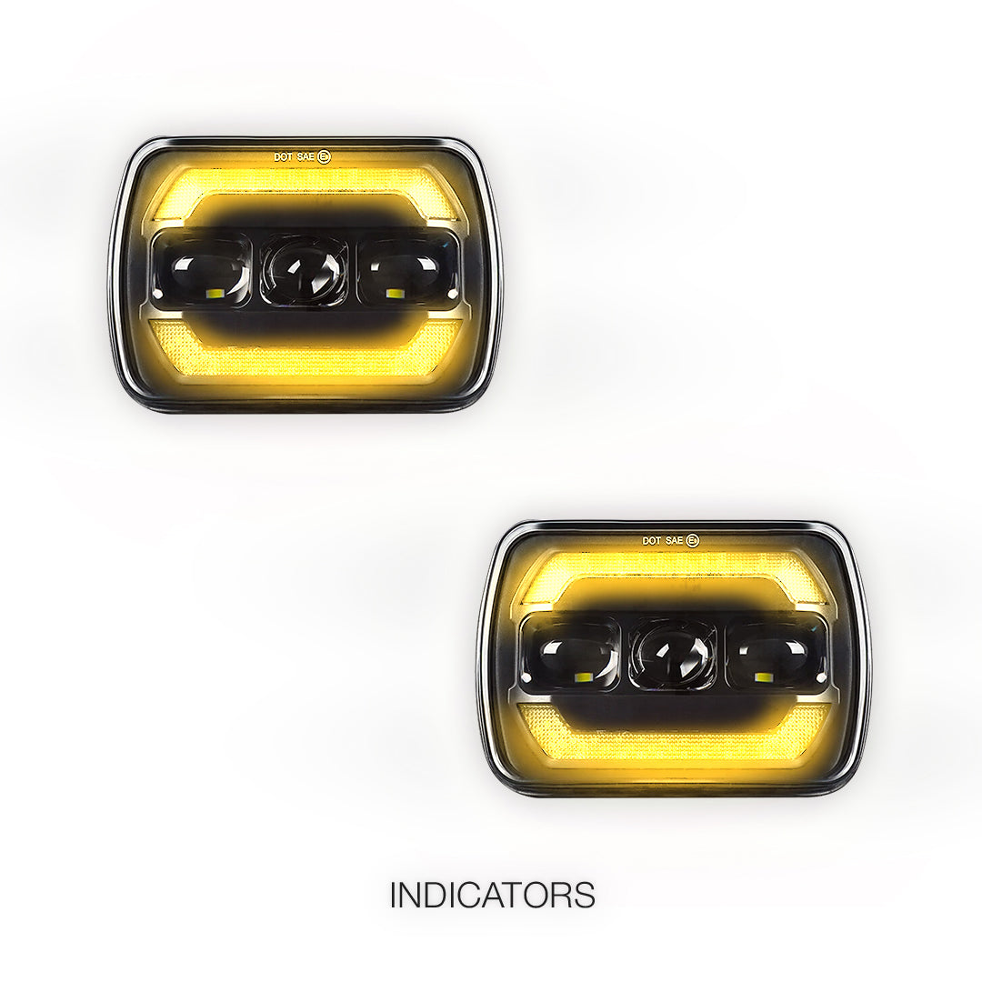 Nissan Navara D21 (1986 - 1997) LED Headlights Halo DRL  LH + RH