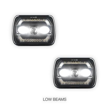 Nissan Navara D21 (1986 - 1997) LED Headlights Halo DRL  LH + RH