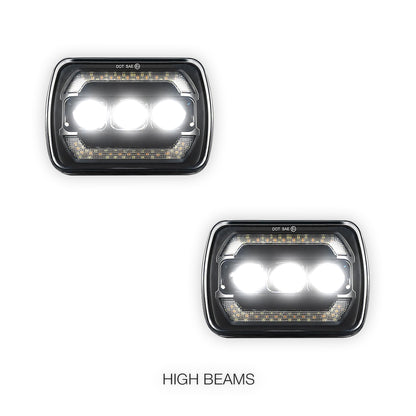 Nissan Navara D21 (1986 - 1997) LED Headlights Halo DRL  LH + RH