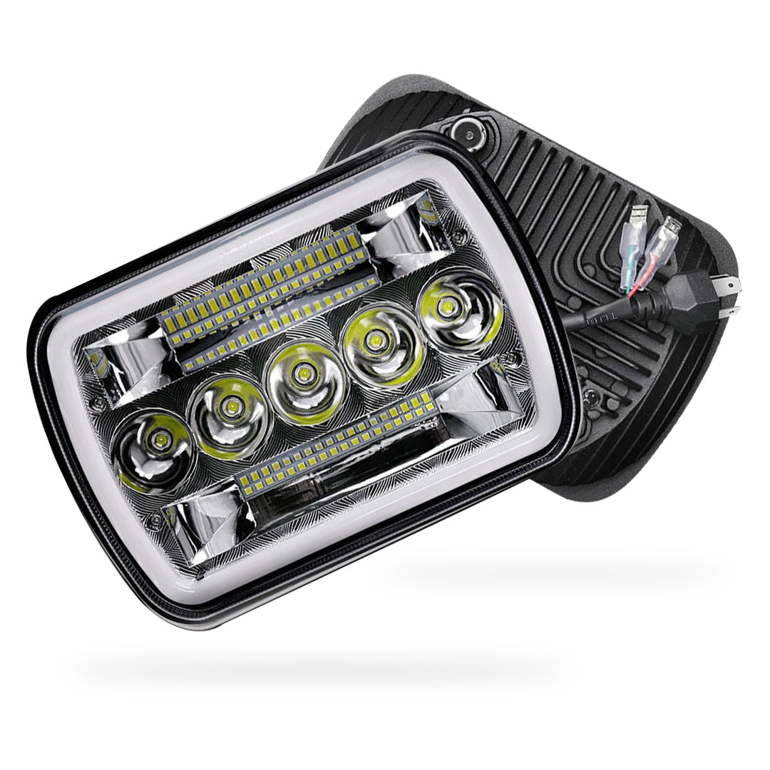 Nissan Navara D21 (1986 - 1997) LED Headlights Halo DRL  LH + RH