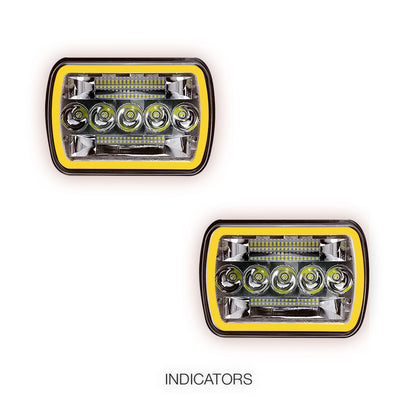 Nissan Navara D21 (1986 - 1997) LED Headlights Halo DRL  LH + RH