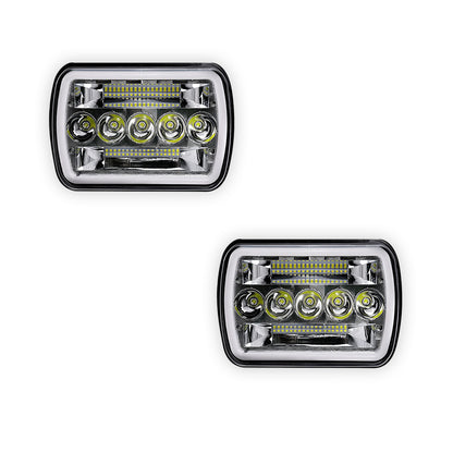 Nissan Navara D21 (1986 - 1997) LED Headlights Halo DRL  LH + RH