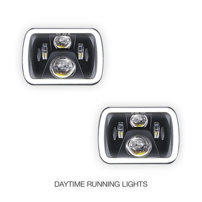 Nissan Navara D21 (1986 - 1997) LED Headlights Halo DRL  LH + RH