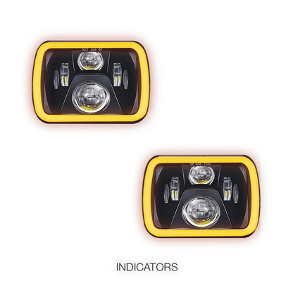 Nissan Navara D21 (1986 - 1997) LED Headlights Halo DRL  LH + RH