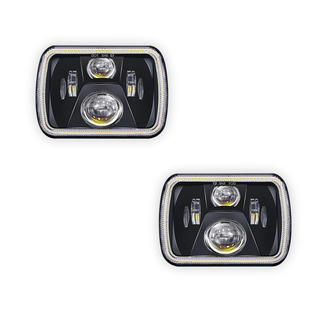 Nissan Navara D21 (1986 - 1997) LED Headlights Halo DRL  LH + RH