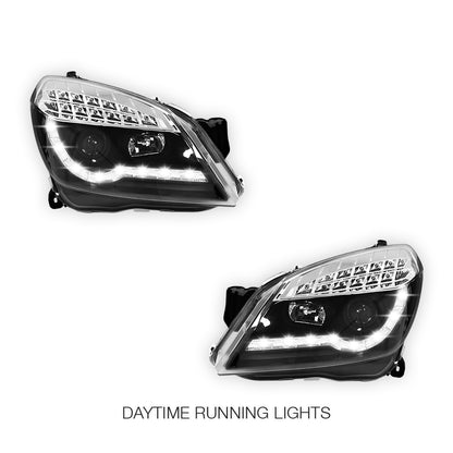 Holden Astra AH (2004 - 2012) LED DRL Projector Headlights LH + RH
