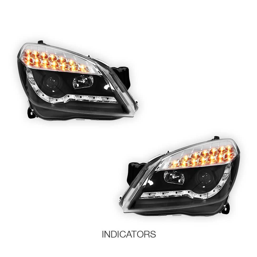 Holden Astra AH (2004 - 2012) LED DRL Projector Headlights LH + RH
