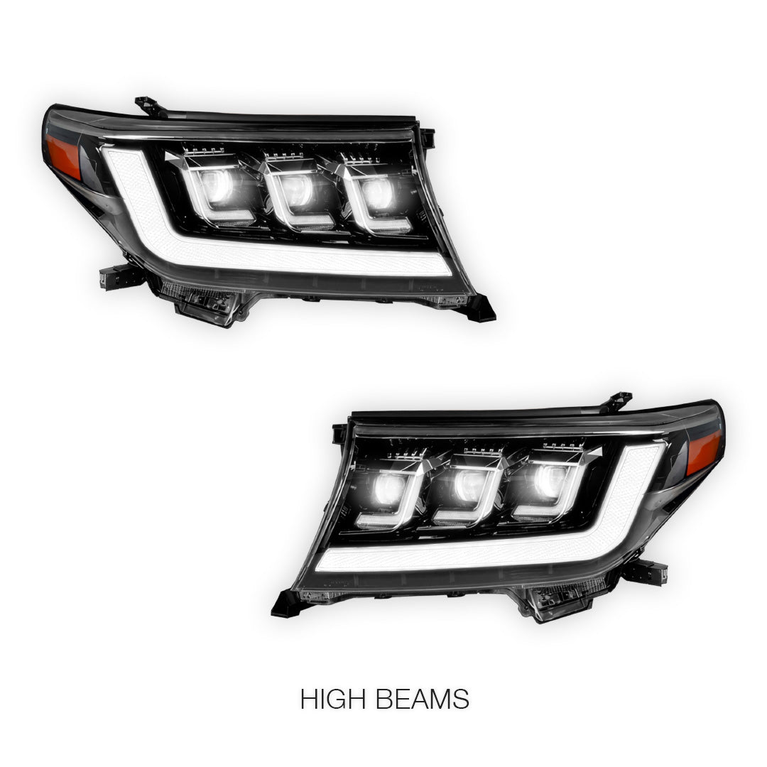 Toyota LandCruiser 200 Series (2007- 2015) FULL LED DRL Projector Headlights LH + RH