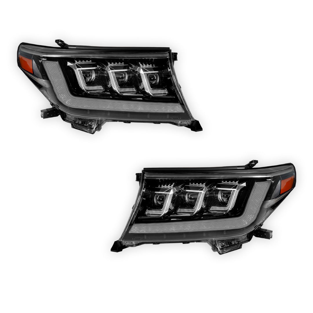 Toyota LandCruiser 200 Series (2007- 2015) FULL LED DRL Projector Headlights LH + RH