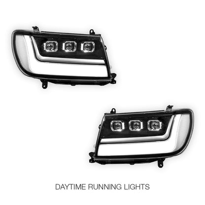 Toyota LandCruiser 100 Series (2005 - 2007) LED DRL Projector Headlights LH + RH