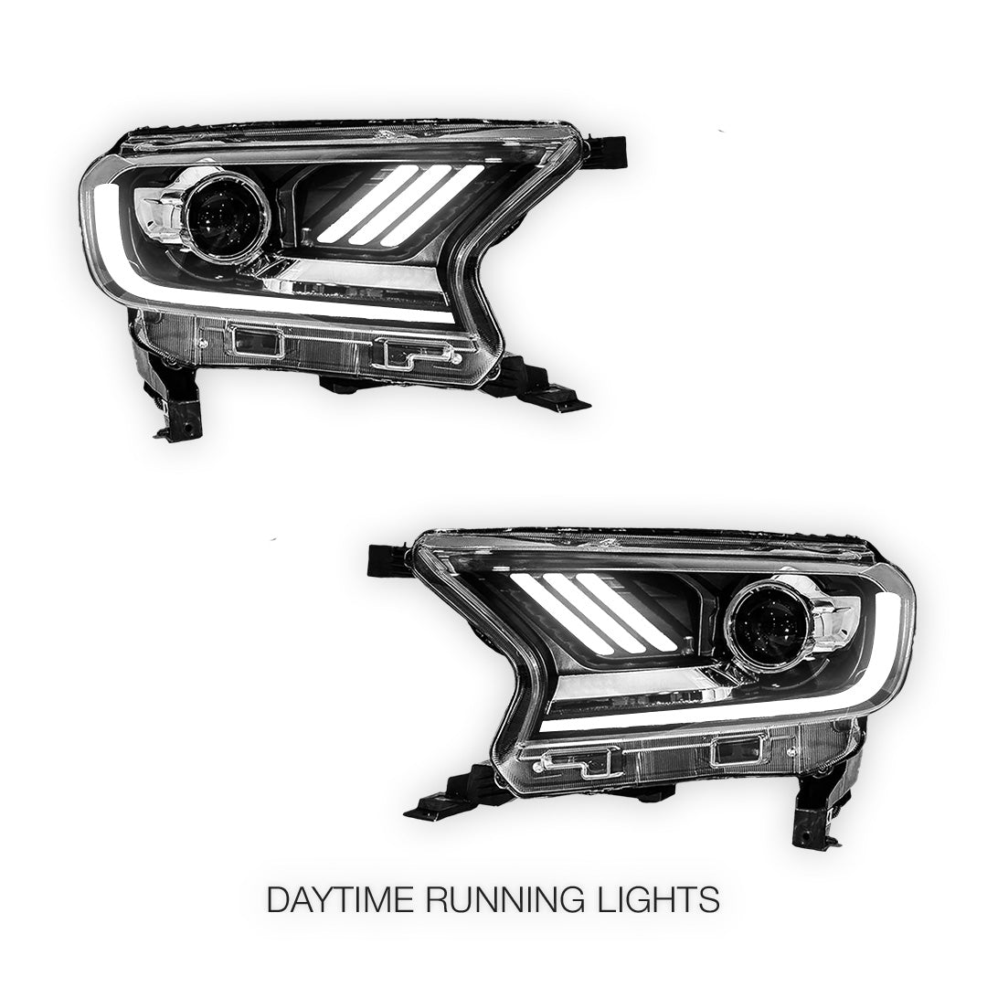 Ford Everest UA (2015 - 2021) Full LED DRL Dual beam Projector Headlights LH + RH