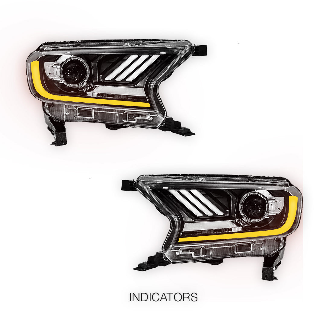Ford Everest UA (2015 - 2021) Full LED DRL Dual beam Projector Headlights LH + RH