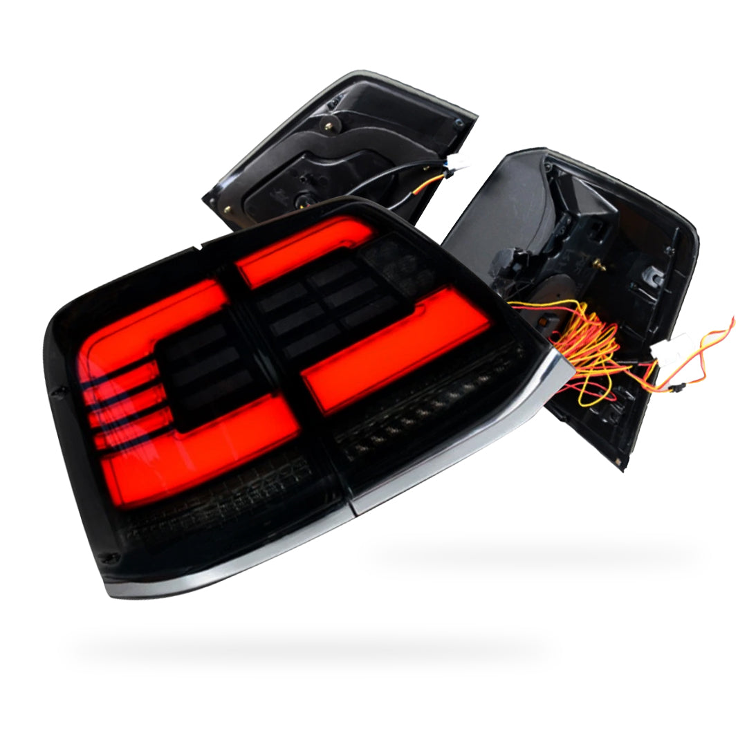 Toyota LandCruiser 200 Series (2007 - 2015) Black Sequential Full LED Tail Lights LH + RH