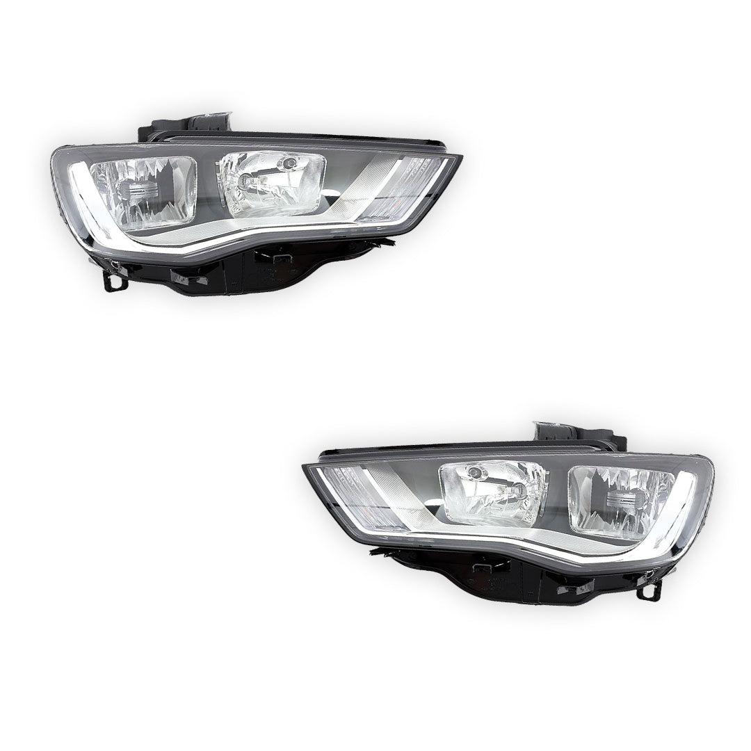 Audi A3 8V (2013 - 2016) Clear Black Halogen Genuine Headlights LH + RH