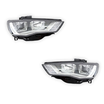 Audi A3 8V (2013 - 2016) Clear Black Halogen Genuine Headlights LH + RH