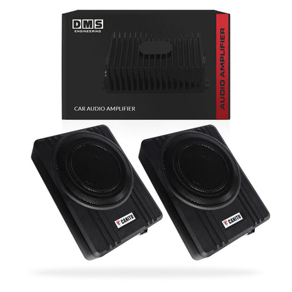 10" & 8" Car Amplifier Active Subwoofer Under Seat Bass Speakers