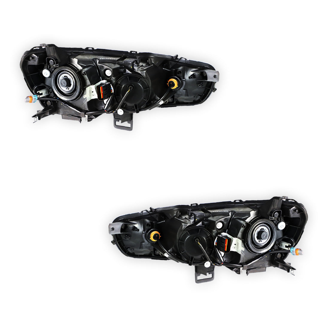 Mitsubishi Lancer CF (2015 - 2017) Clear / Black Halogen OEM Style Headlights LH + RH