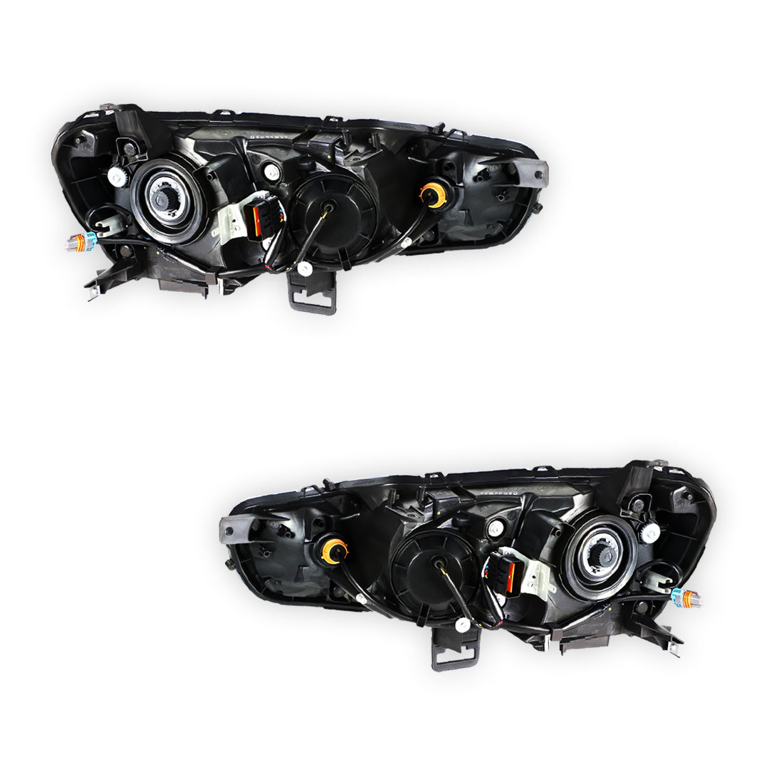 Mitsubishi Lancer CJ (2007 - 2015) Clear / Black Halogen OEM Style Headlights LH + RH