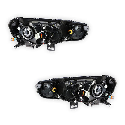 Mitsubishi Lancer CJ (2007 - 2015) Clear / Black Halogen OEM Style Headlights LH + RH