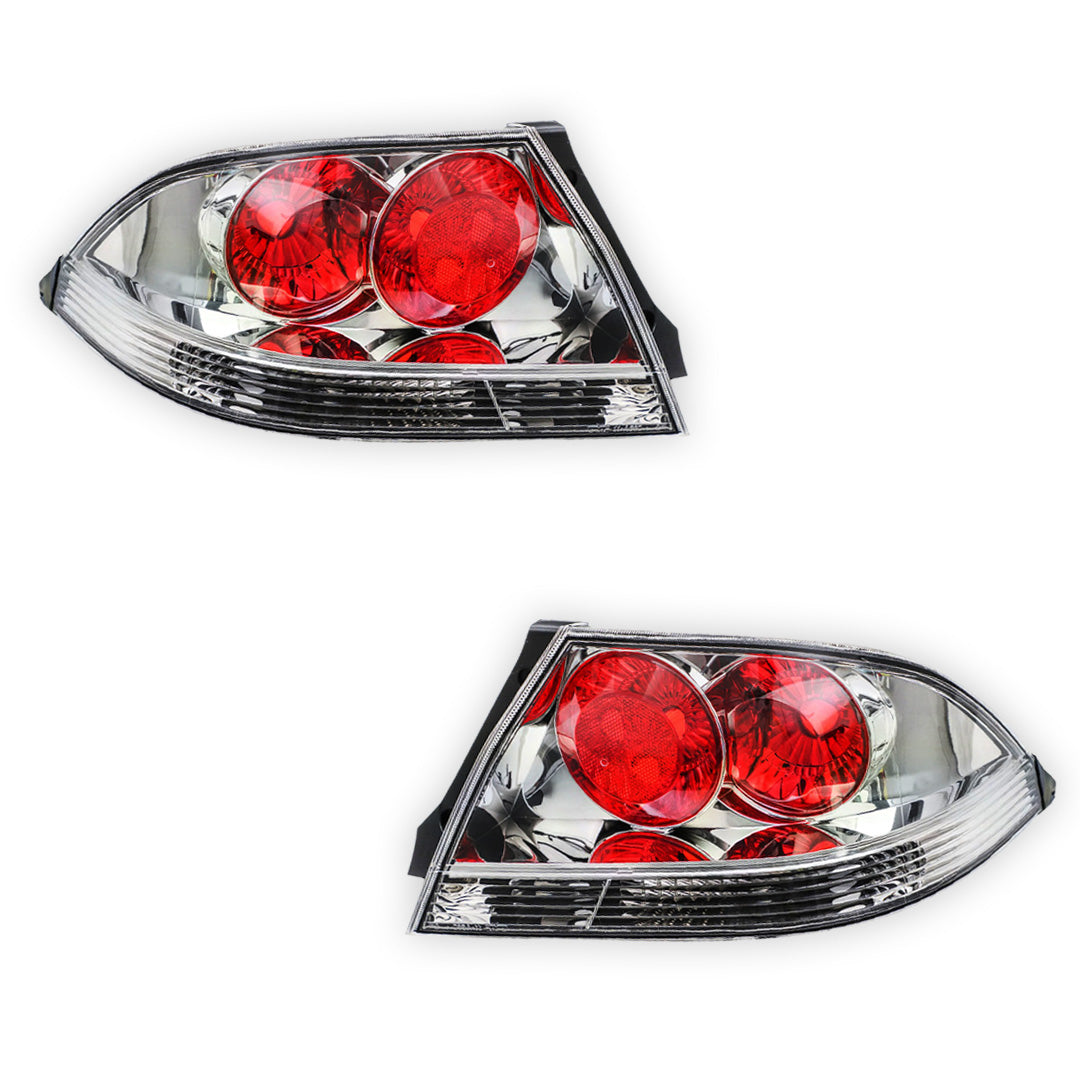 Mitsubishi Lancer CH (2006 - 2008) Red / Chrome OEM Style Tail Lights LH + RH