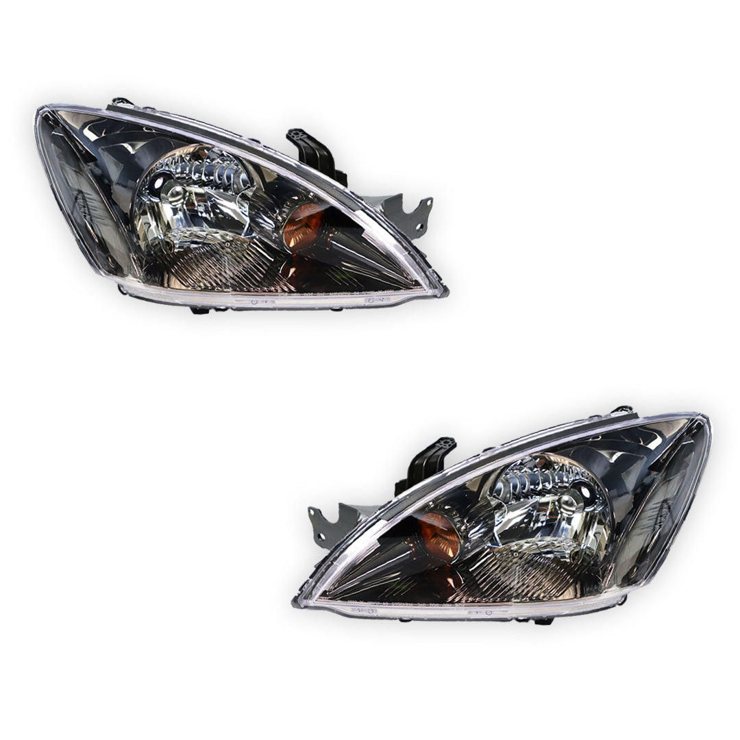 Mitsubishi Lancer CH (2004 - 2006) Chrome / Black OEM Style Headlights LH + RH