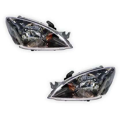 Mitsubishi Lancer CH (2004 - 2006) Chrome / Black OEM Style Headlights LH + RH