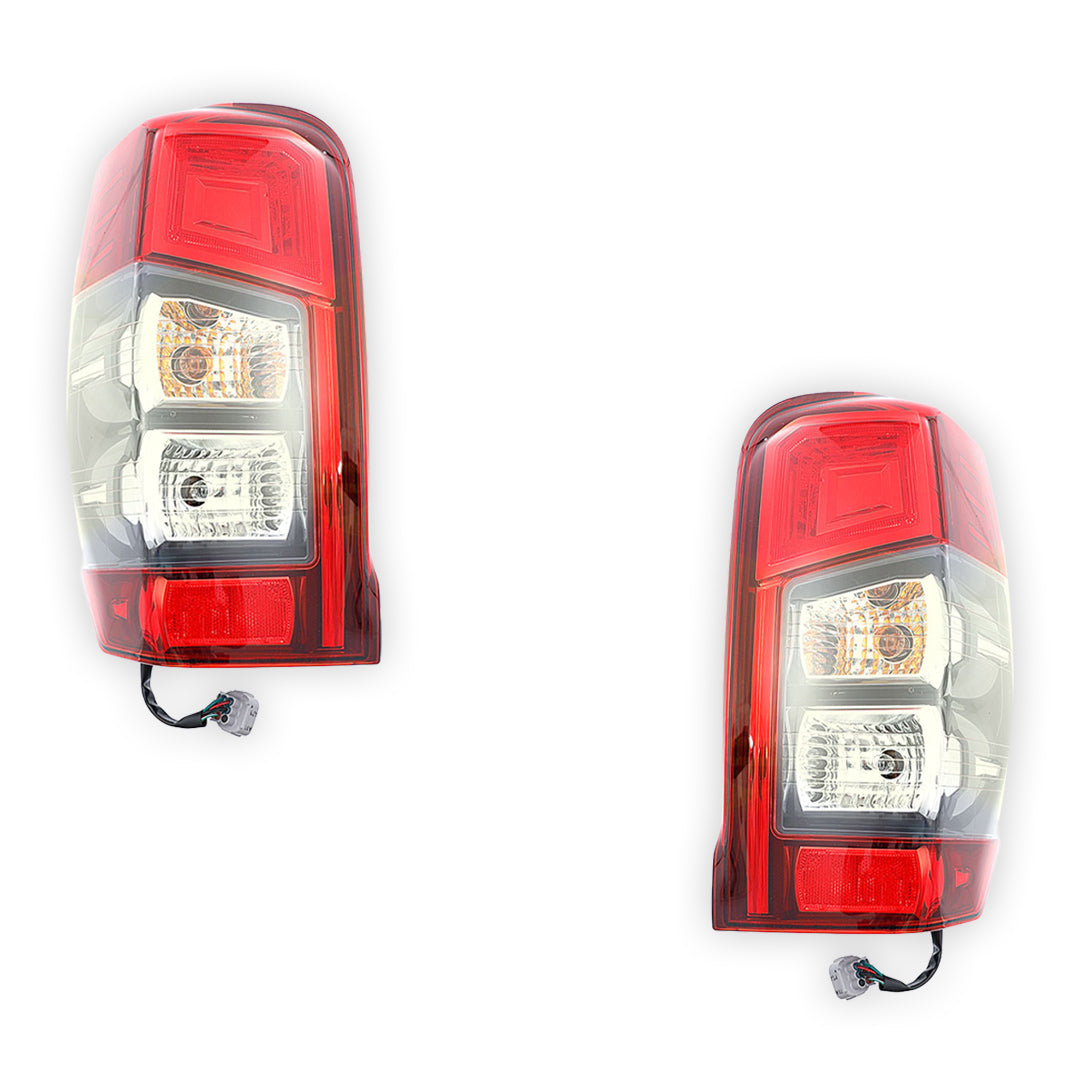 Mitsubishi Triton MR (2018 - 2023) Genuine Red / Clear LED Tail Lights LH + RH