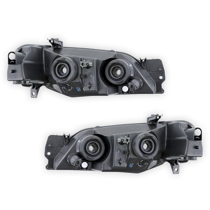 Ford Falcon BA Series 2 (2003 - 2005) OEM Style Headlights Black Reflector LH + RH