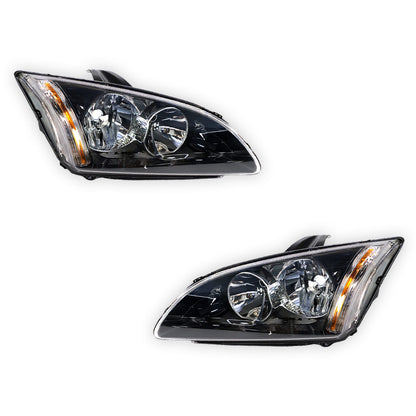 Ford Focus LS / LT (2007 - 2009) Black OEM Style Headlights LH + RH