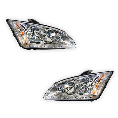 Ford Focus LS / LT (2005 - 2007) Chrome OEM Style Headlights LH + RH