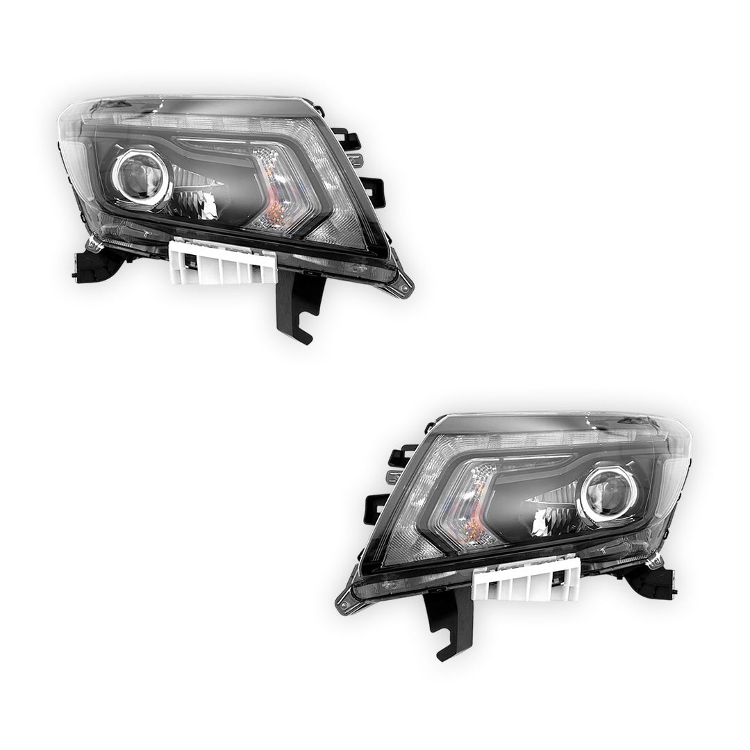 Nissan Navara D23 NP300 (2019 - 2025) Genuine Clear / Chrome LED Electric Headlights LH + RH