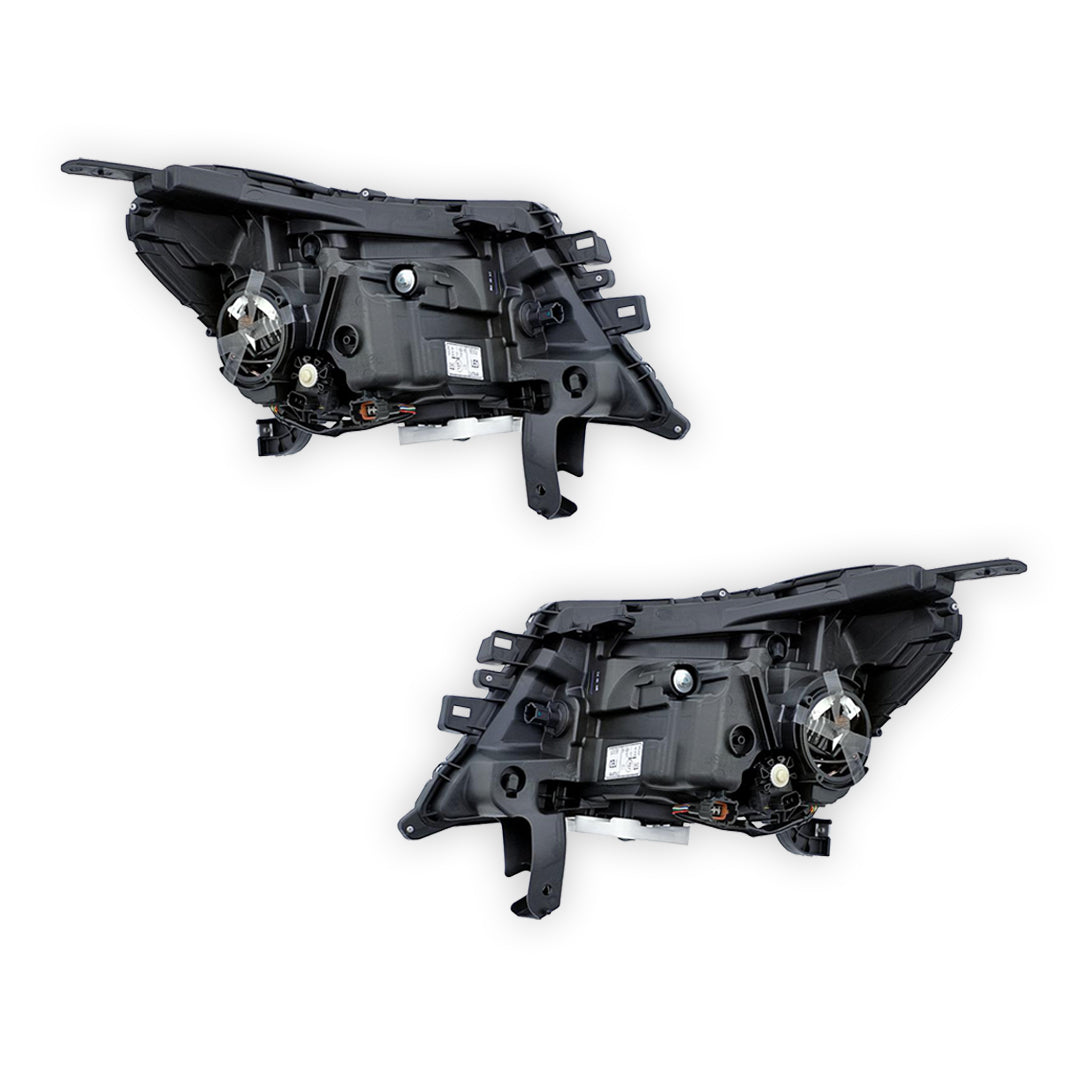 Nissan Navara D23 NP300 (2019 - 2025) Clear / Chrome LED Electric OEM Style Headlights LH + RH