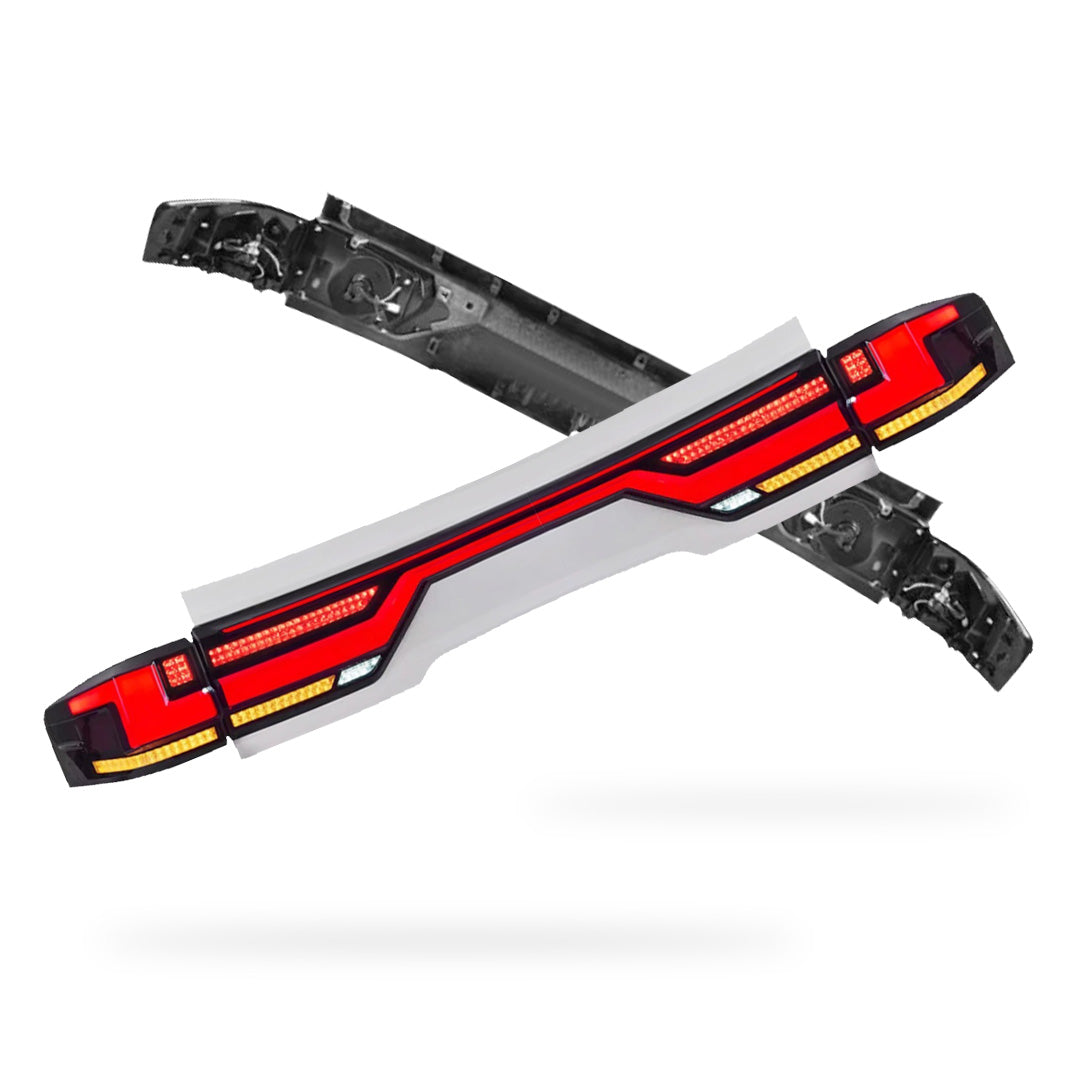 Toyota LandCruiser 300 Series (2022 - 2024) Black Sequential Full LED Through Tail Lights LH + RH
