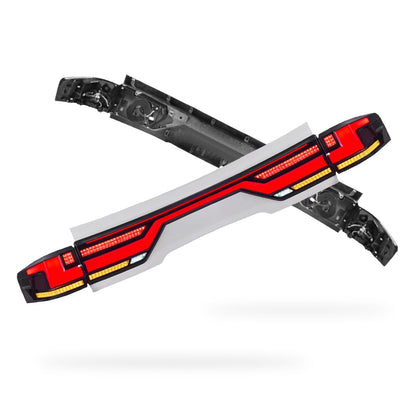 Toyota LandCruiser 300 Series (2022 - 2024) Black Sequential Full LED Through Tail Lights LH + RH