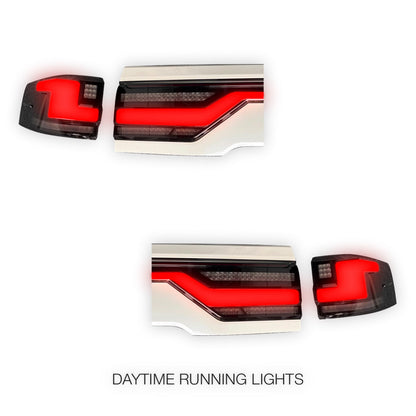 Toyota LandCruiser 300 Series (2022 - 2024) Black Sequential Full LED Through Tail Lights LH + RH