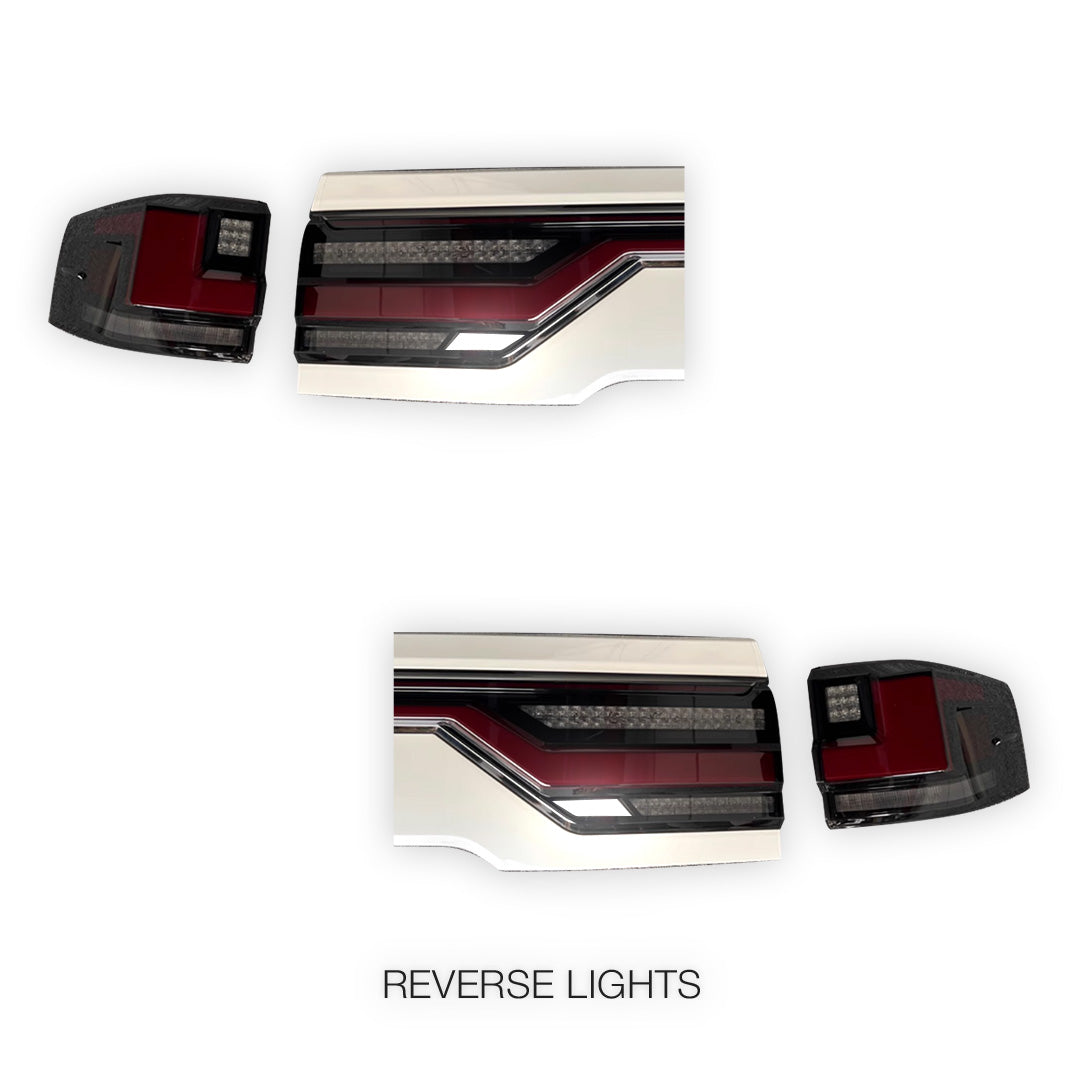 Toyota LandCruiser 300 Series (2022 - 2024) Black Sequential Full LED Through Tail Lights LH + RH